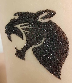 Black panther glitter tattoo